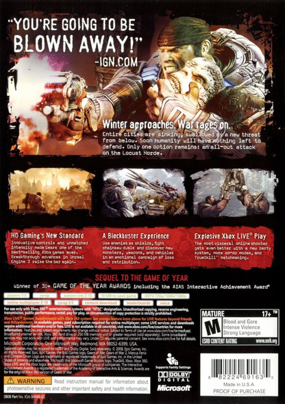 Jogo Gears of War 2 - Xbox 360 - MeuGameUsado