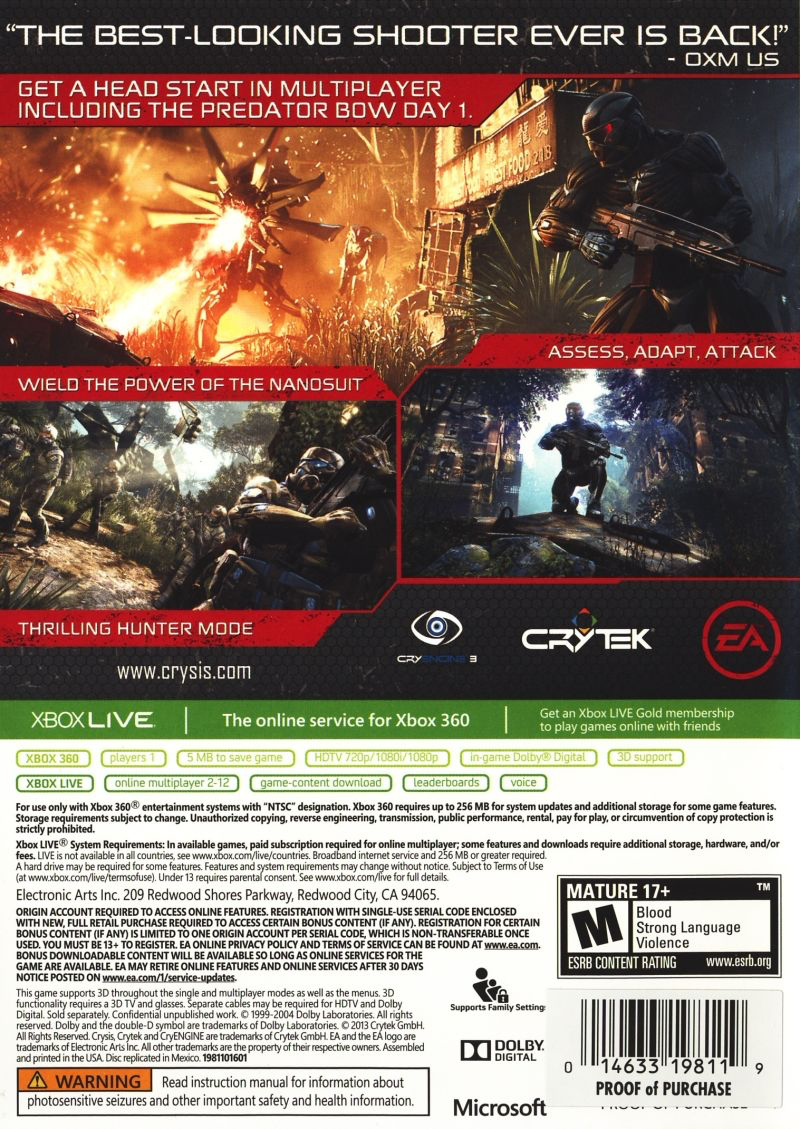 Jogo Crysis 3 - Xbox 360 - MeuGameUsado
