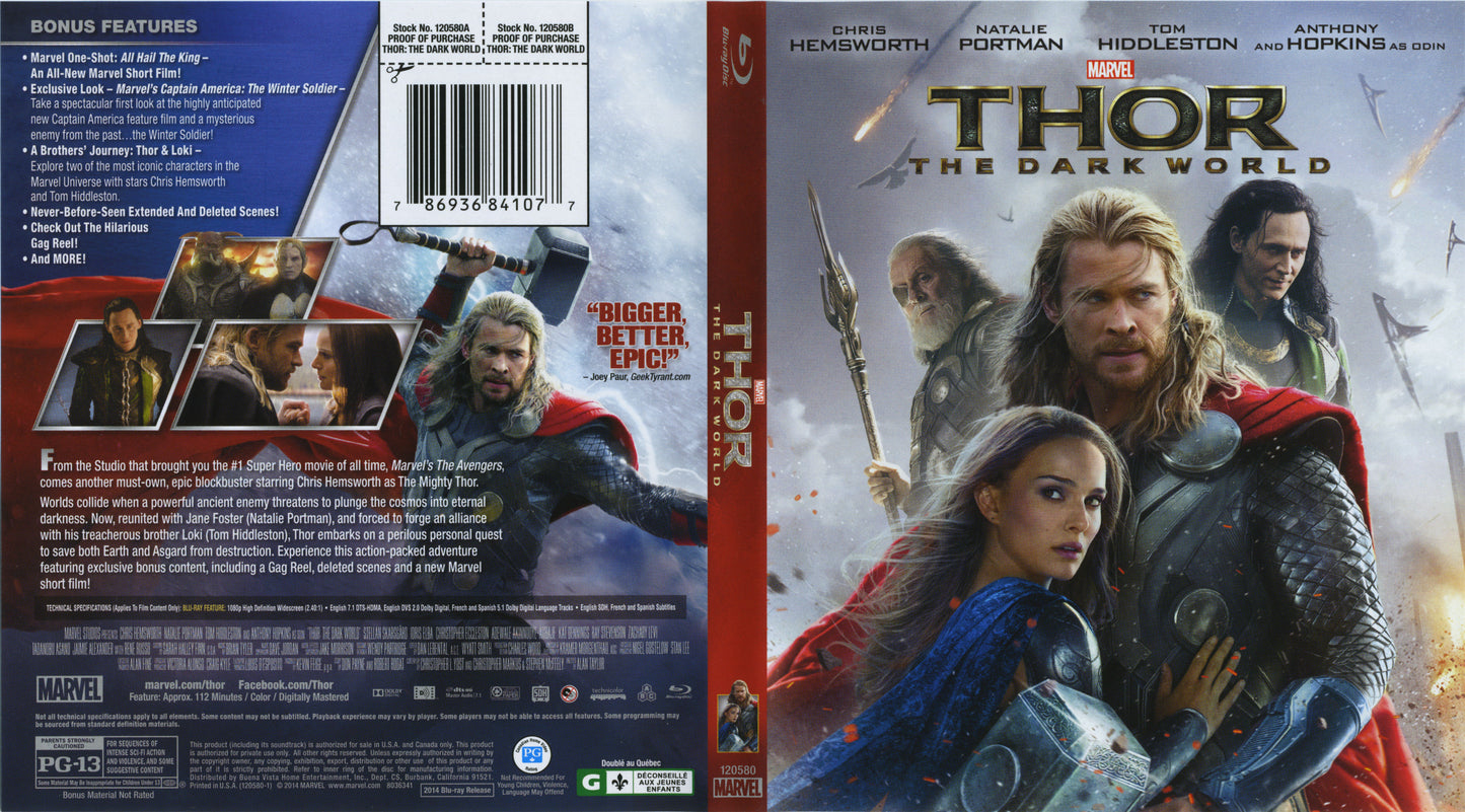 Thor: The Dark World - Blu-ray Fantasy 2013 PG-13