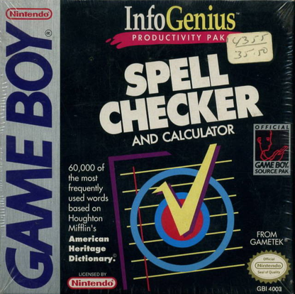 Infogenius Spell Checker and Calculator - Game Boy