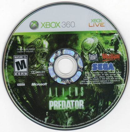 Aliens Vs Predator XBOX 360 Game