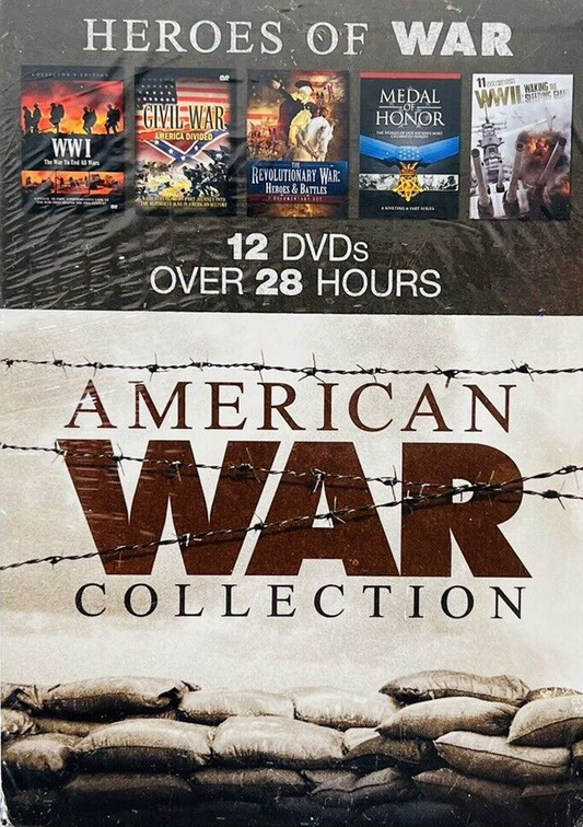American War Collection: WWI The War To End All Wars/ Civil War America Divided / Revolutioonary War: Heroes & Battles / Medal Of Honor / WWII Waking The Sleeping Giant - DVD
