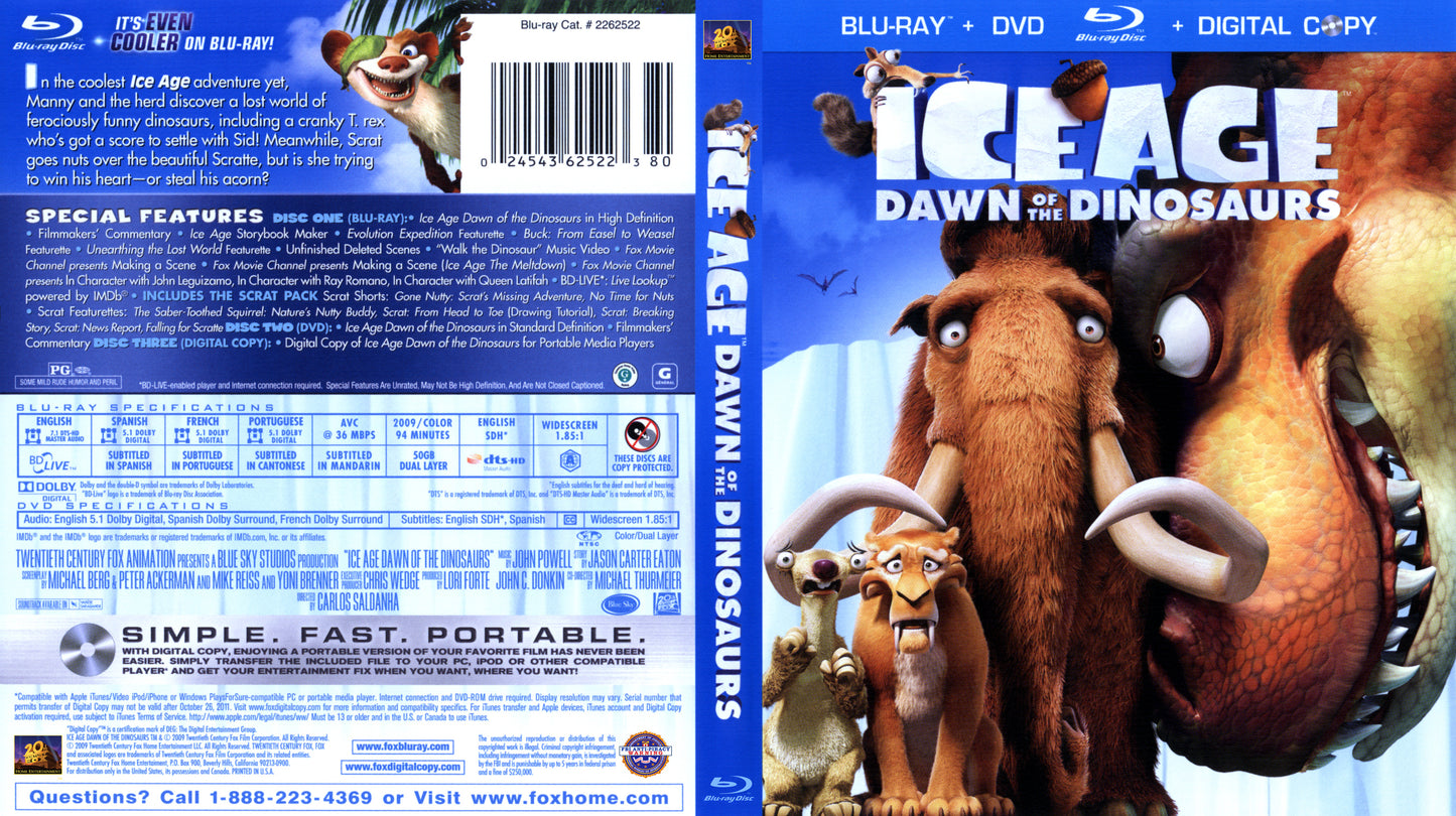 Ice Age: Dawn Of The Dinosaurs - Blu-ray Animation 2009 PG