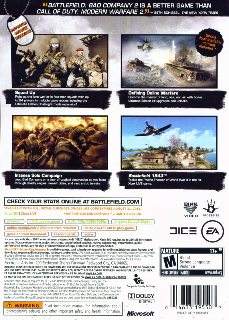 Battlefield: Bad Company 2 - Ultimate Edition - Xbox 360