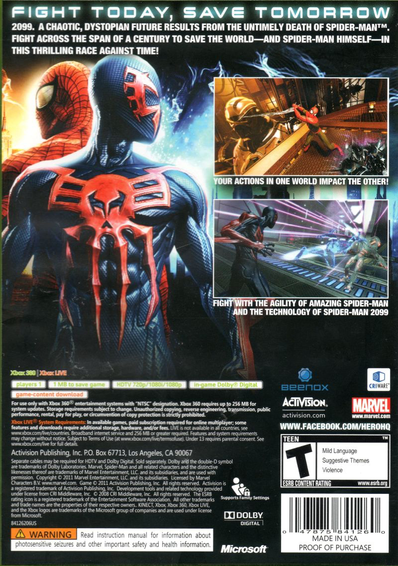 Spider-Man: Edge of Time - Xbox 360