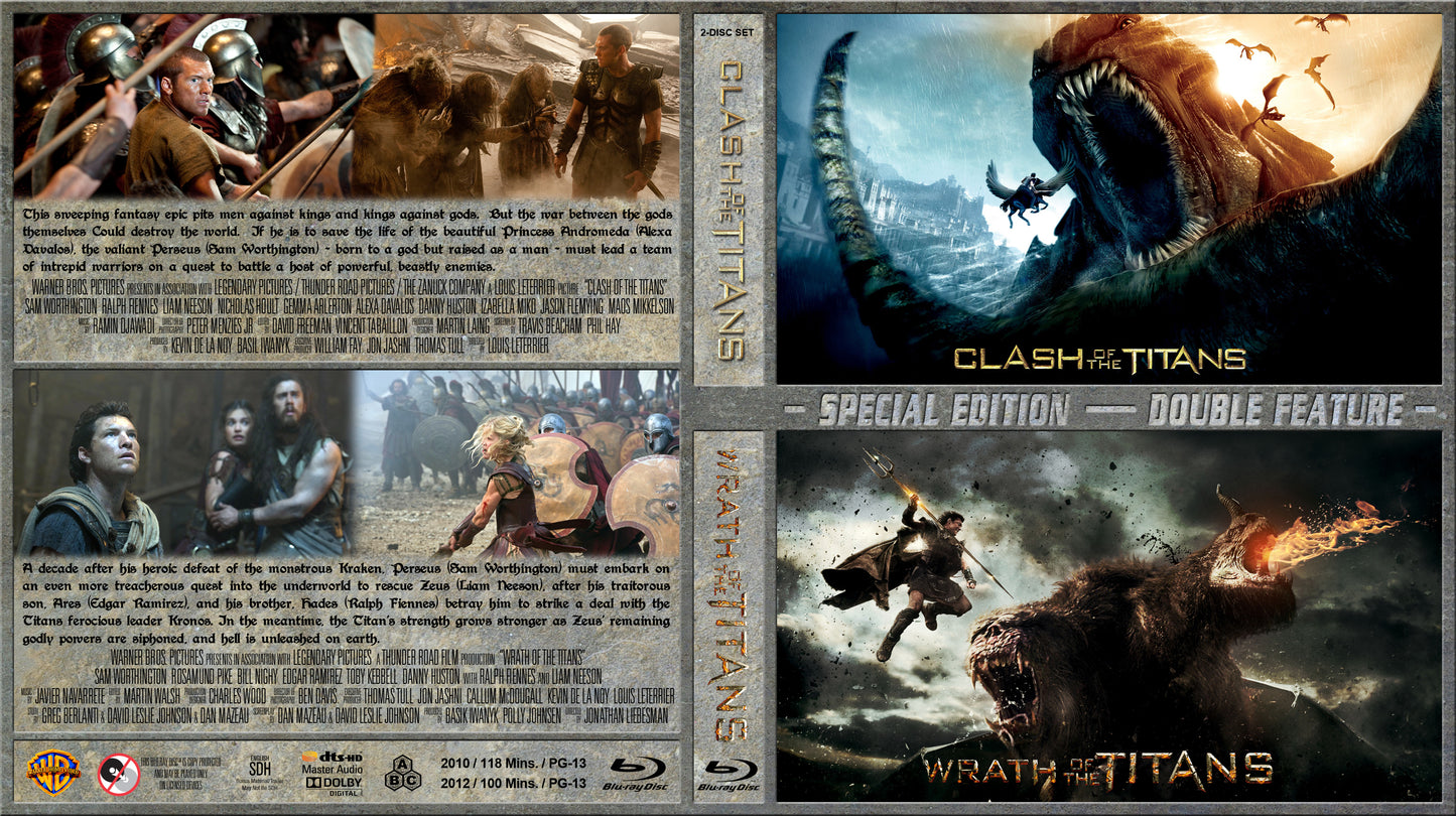 Clash Of The Titans (2010/ Blu-ray) / Wrath Of The Titans - Blu-ray Fantasy VAR PG-13