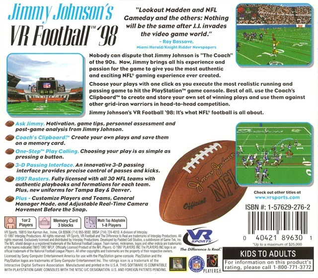 Jimmy Johnson's VR Football 98 - PS1