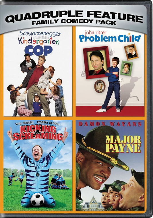 Family Comedy Quadruple Feature: Kindergarten Cop / Problem Child / Major Payne / Kicking & Screaming - DVD