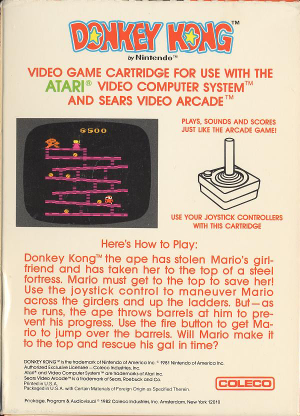 Donkey Kong (Coleco) - Atari 2600