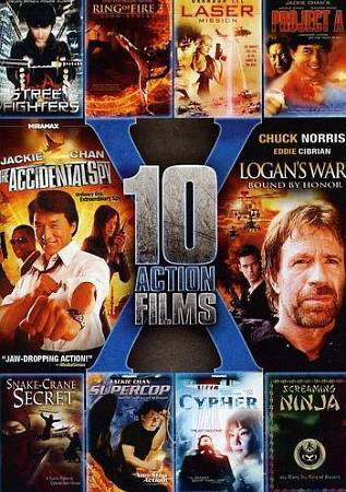 10 Film Action Pack, Vol. 3: L.A. Street Fighters / Ring Of Fire 3: Lion Strike / Laser Mission / Jackie Chan's Project A / ... - DVD