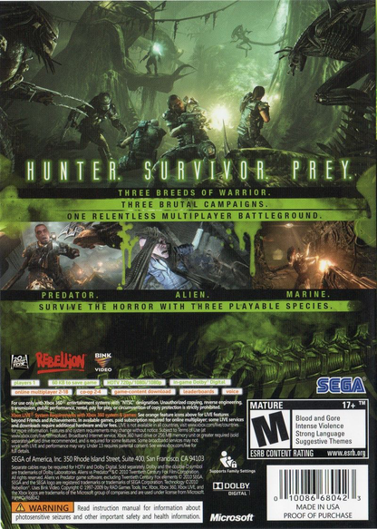 Aliens vs. Predator Rus (Xbox 360) Lt + 3.0 - AliExpress