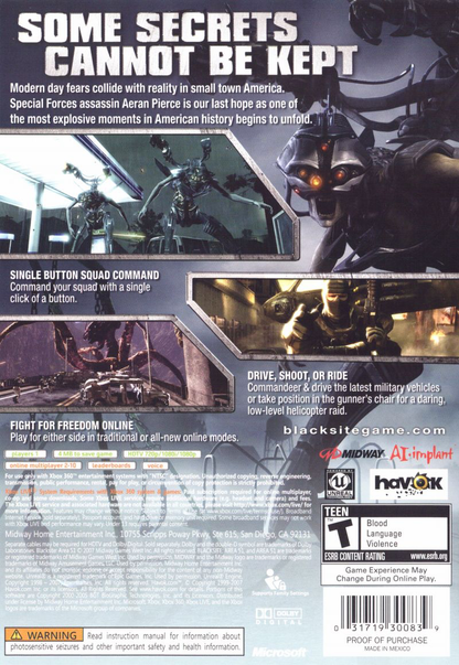 2007 BlackSite: Area 51 PS3 Xbox 360 PC Print Ad/Poster Video Game Promo Art