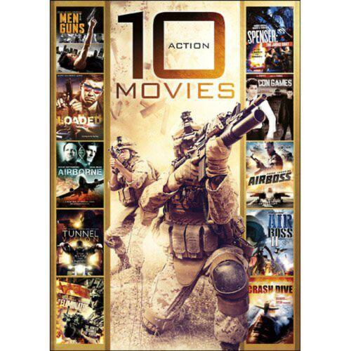 10 Action Movies, Vol. 10: Con Games / The Eliminator / Airborne / Tunnel Vision / Men With Guns / Crash Dive / ... - DVD