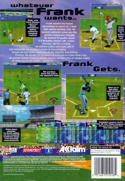 Frank Thomas Big Hurt Baseball (Longbox) - PS1