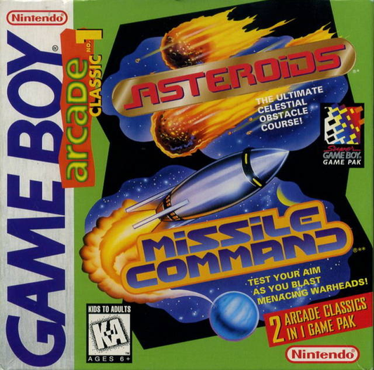 2-in-1 Arcade Classic Asteroids / Missile Command - Game Boy