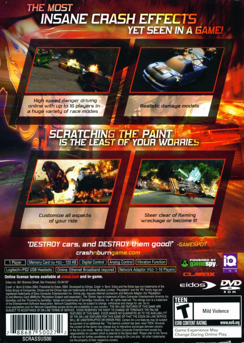 Crash N Burn - PS2