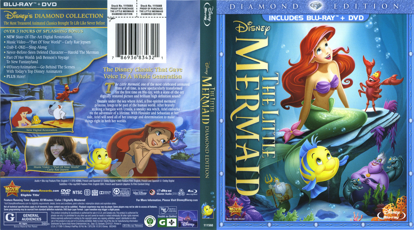 Little Mermaid Diamond Edition - Blu-ray Animation 1989 G