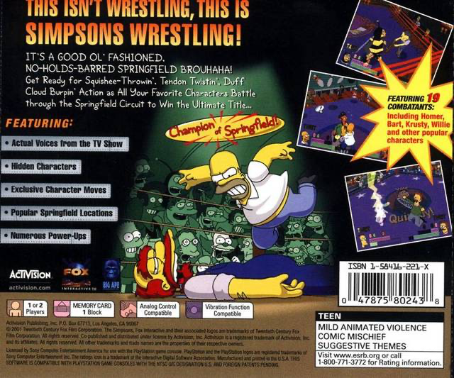 Simpsons Wrestling, The - PS1