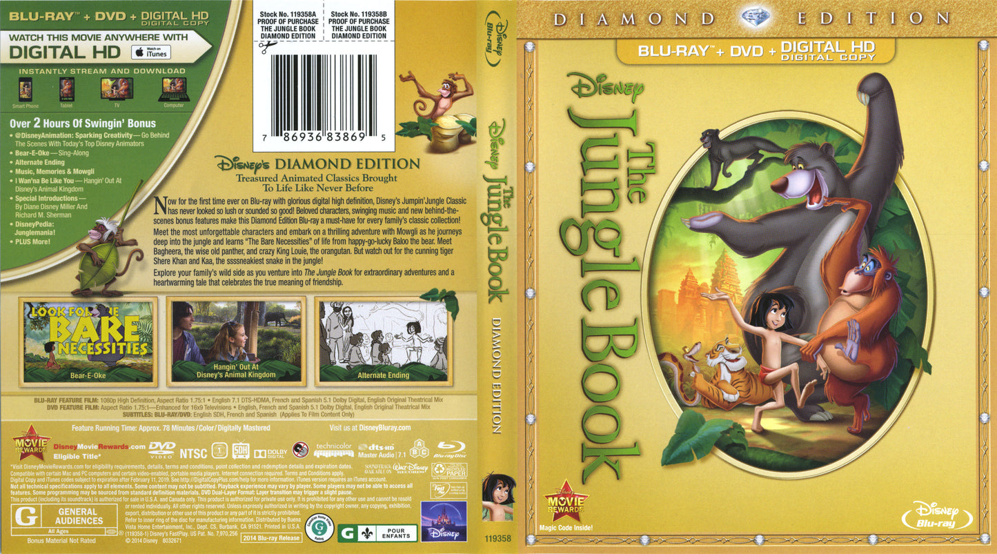 Jungle Book Diamond Edition - Blu-ray Animation 1967 G