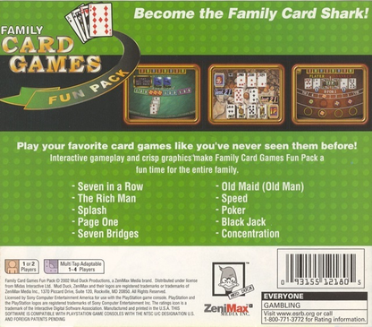 Family Card Games Fun Pack - PS1