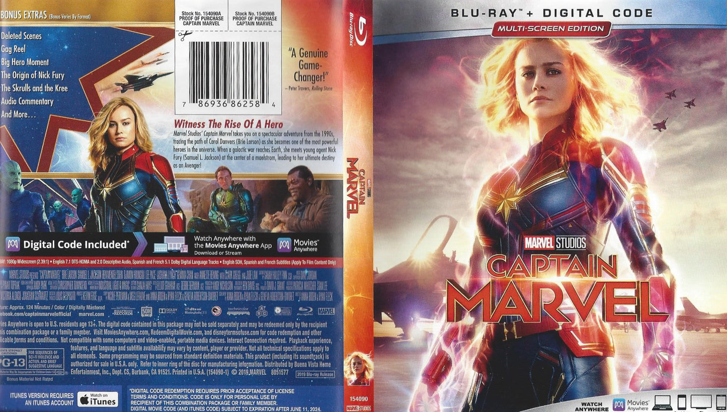 Captain Marvel - Blu-ray Action/Sci-fi 2019 PG-13