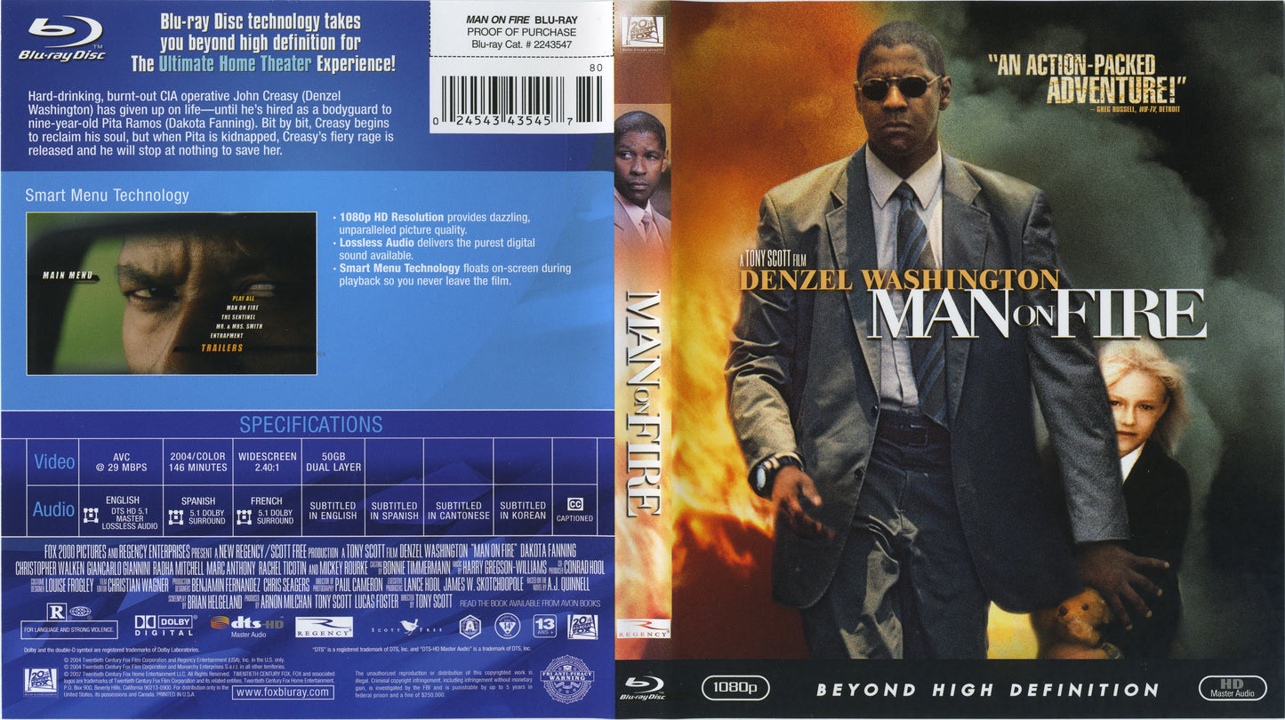 Man On Fire - Blu-ray Action/Adventure 2004 R